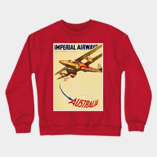 Imperial Airways : Travel from England to Australia Advertising Print Crewneck Sweatshirt